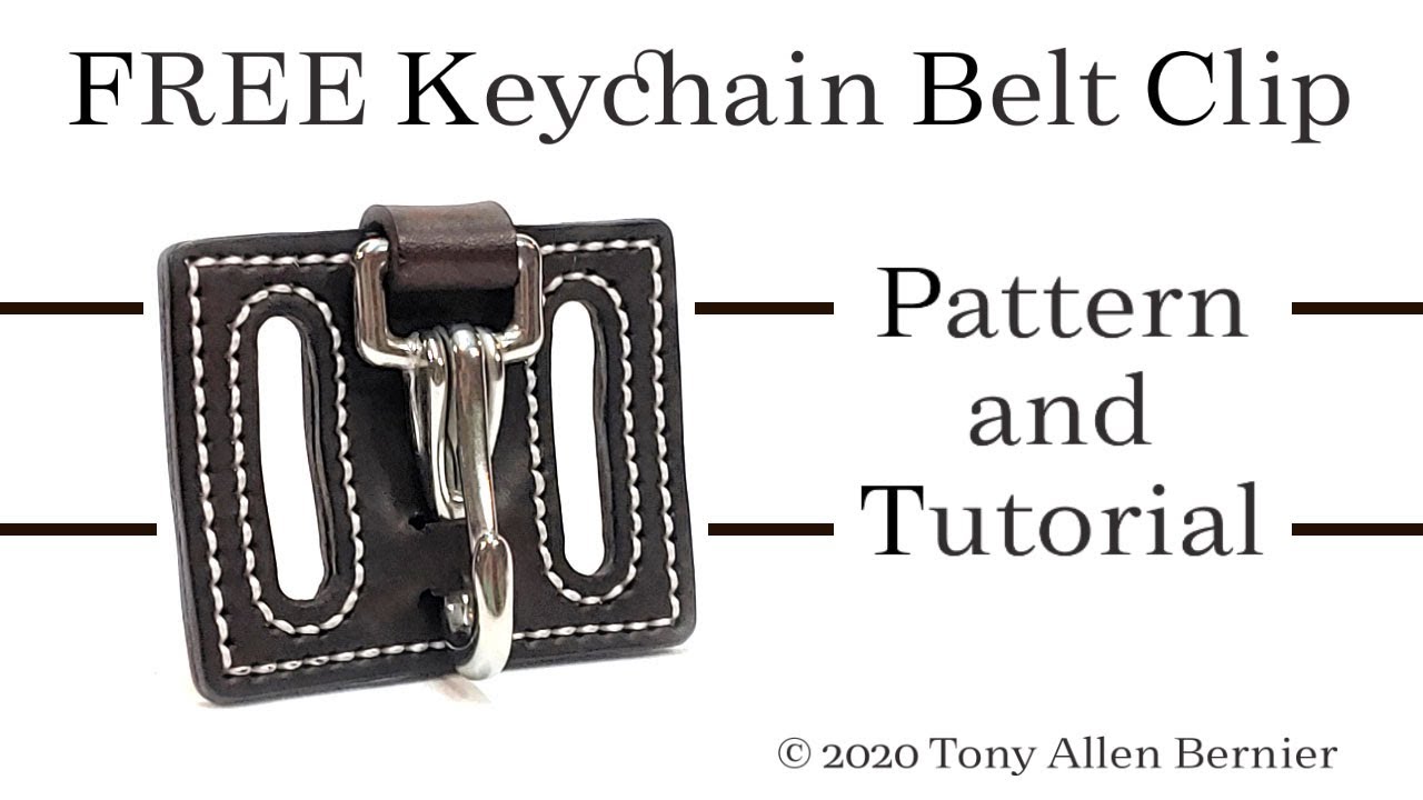 How to make a Leather Key Ring Belt Clip, FREE leather Pattern.