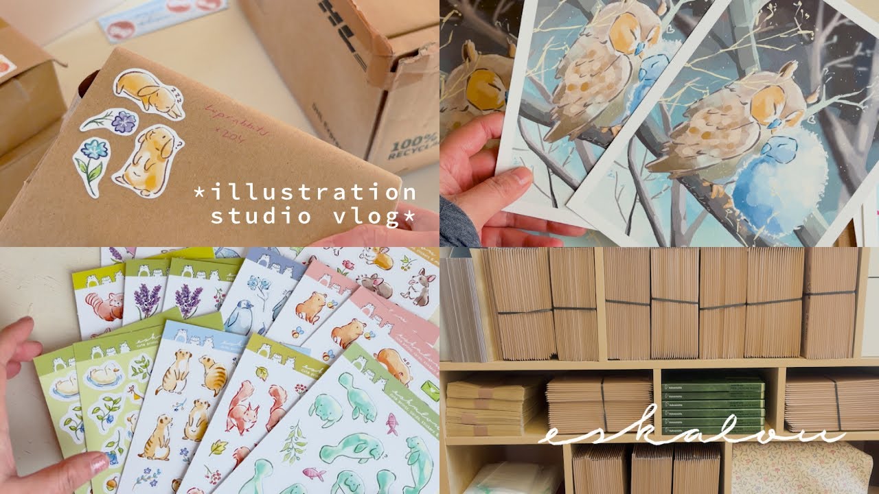 Calm Studio Vlog 🌱 Creating New Art Prints, Restocking & Packing Orders