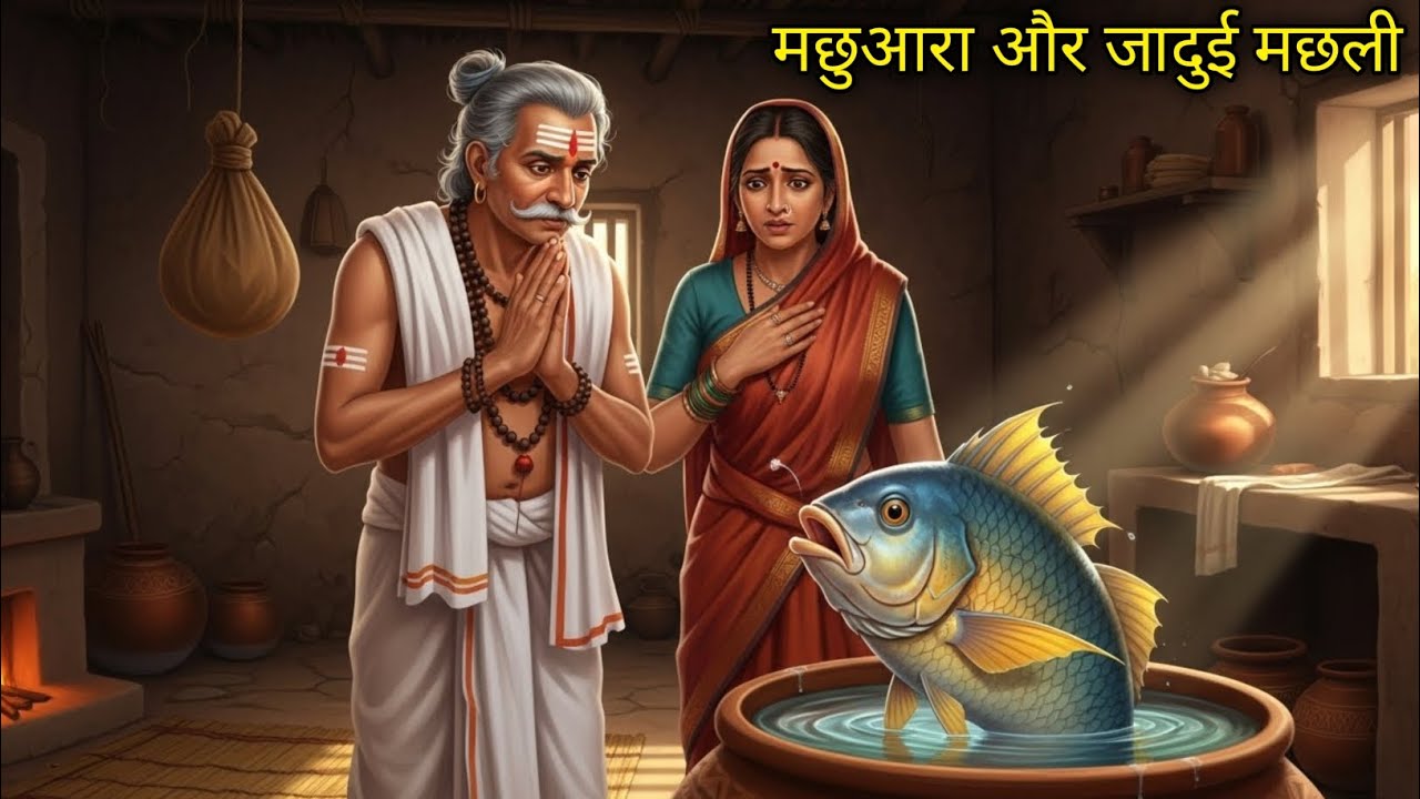गरीब मछुवारा और जादुई मछली।सात मुख वाला दानव और तंत्रि–मंत्री जंगल का रहस्य की कहानी। #moralstory 