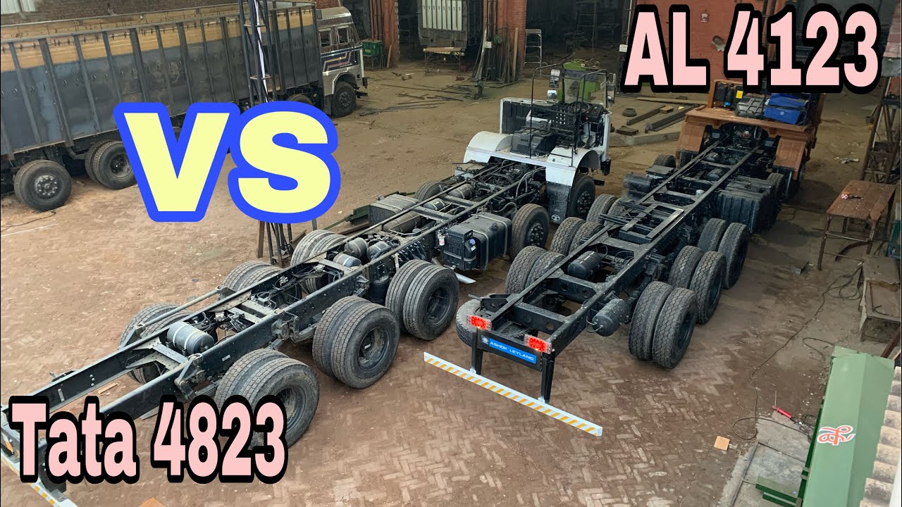 Ashok Leyland 4123 vs TATA 4823 full detail view 16 wheeler trucks