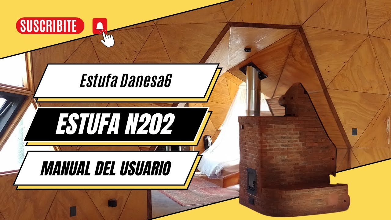 Estufa Nº 202. Rocket Danesa6 con pequeño banco de masa. En domo geodésico. Video manual del usuario