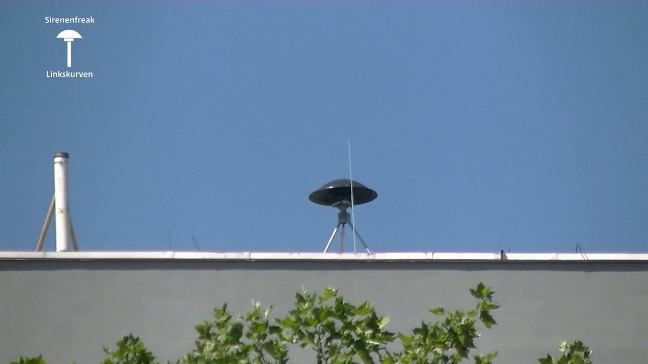 Sirenenprobe in Aachen mit brandneue E57 Sirene 08.07.2017 (Entwarnung, Warnung, Entwarnung)