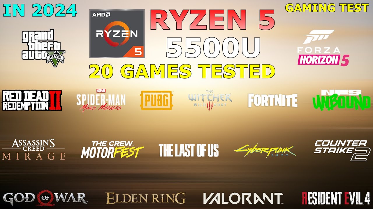 Ryzen 5 5500U Vega 7 : Test in 20 Games in 2024 - is it good for Gaming?