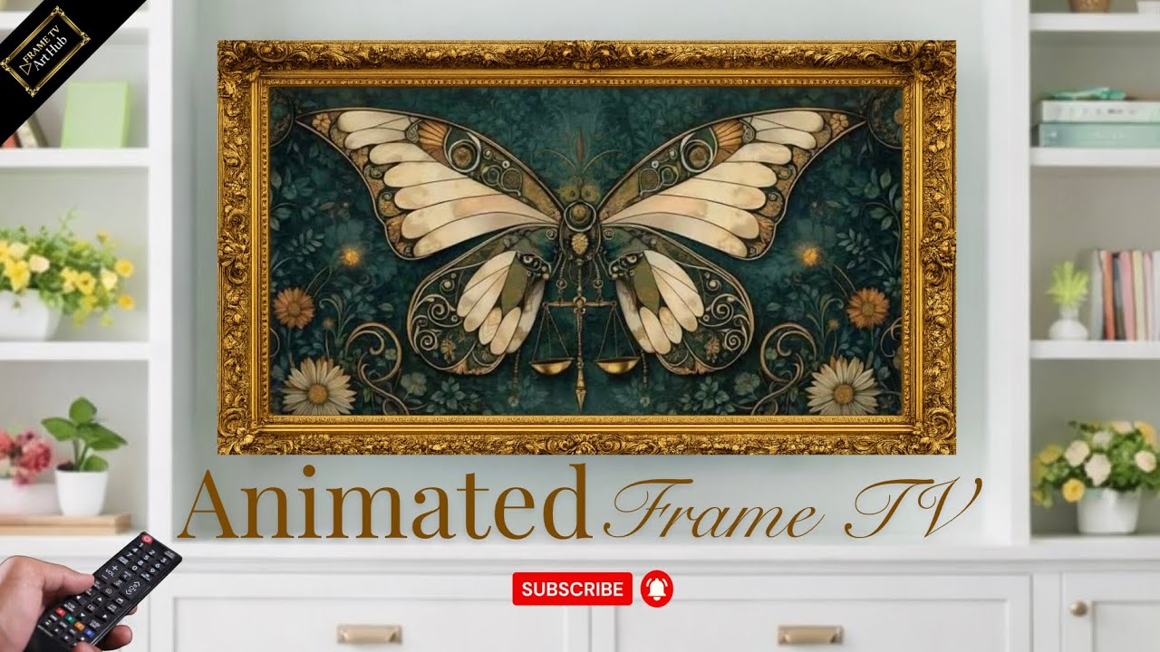 Moody Emerald Butterfly Ambient Art for Samsung Frame TV & Apple TV (1 Hour)