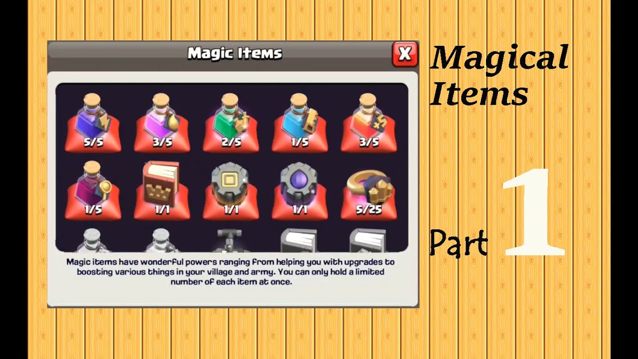 Magical Items | Potions | Clash of clans | Part - 1 | English