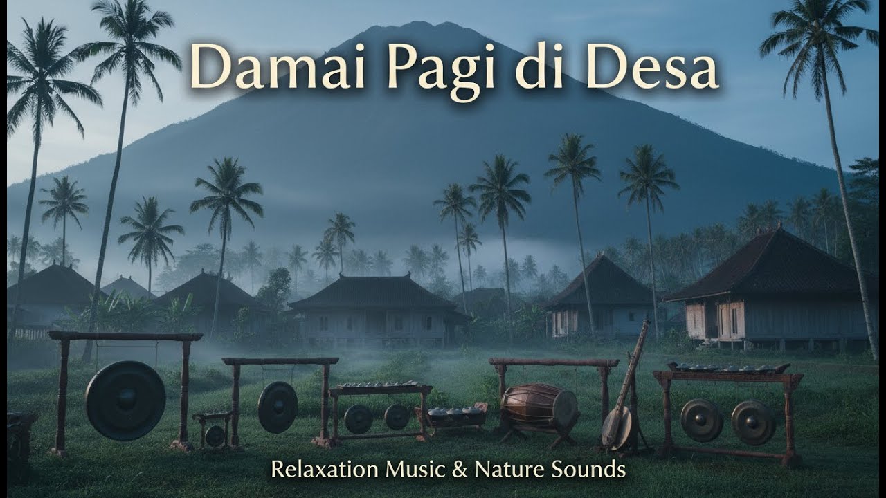 Damai Pagi di Desa 🌄 Gamelan, Kecapi & Suling Sunda | Suara Alam