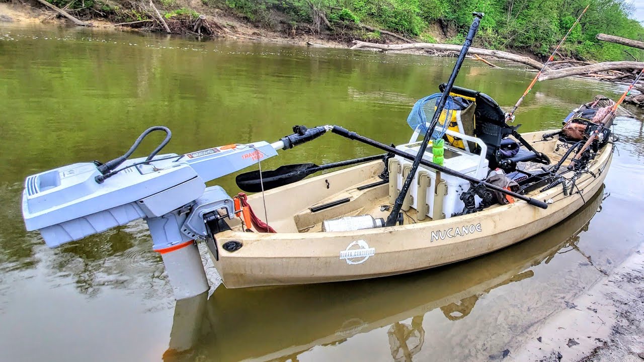 I put a MOTOR ON MY KAYAK!! (River Fishing)