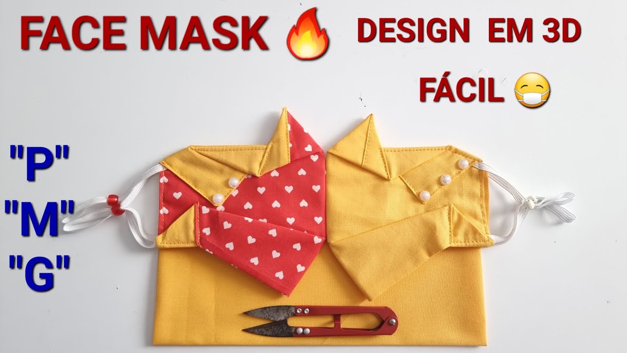 FACE MASK💥MÁSCARA 3D NOVO DESIGN SUPER FÁCIL POUCO TECIDO COSTURA RÁPIDA P/ ÓCULOS MASCARILLA FÁCIL!