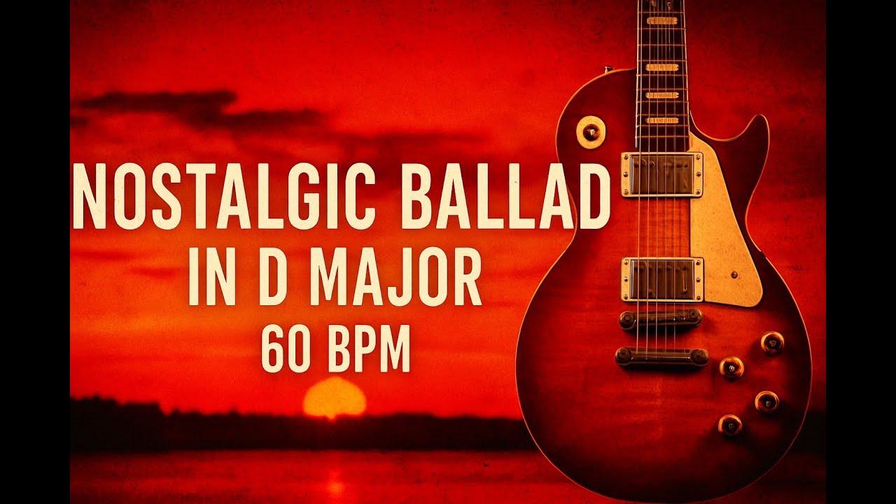 Nostalgic Ballad Backing Track in D Major – 60 BPM | Emotional Guitar Jam