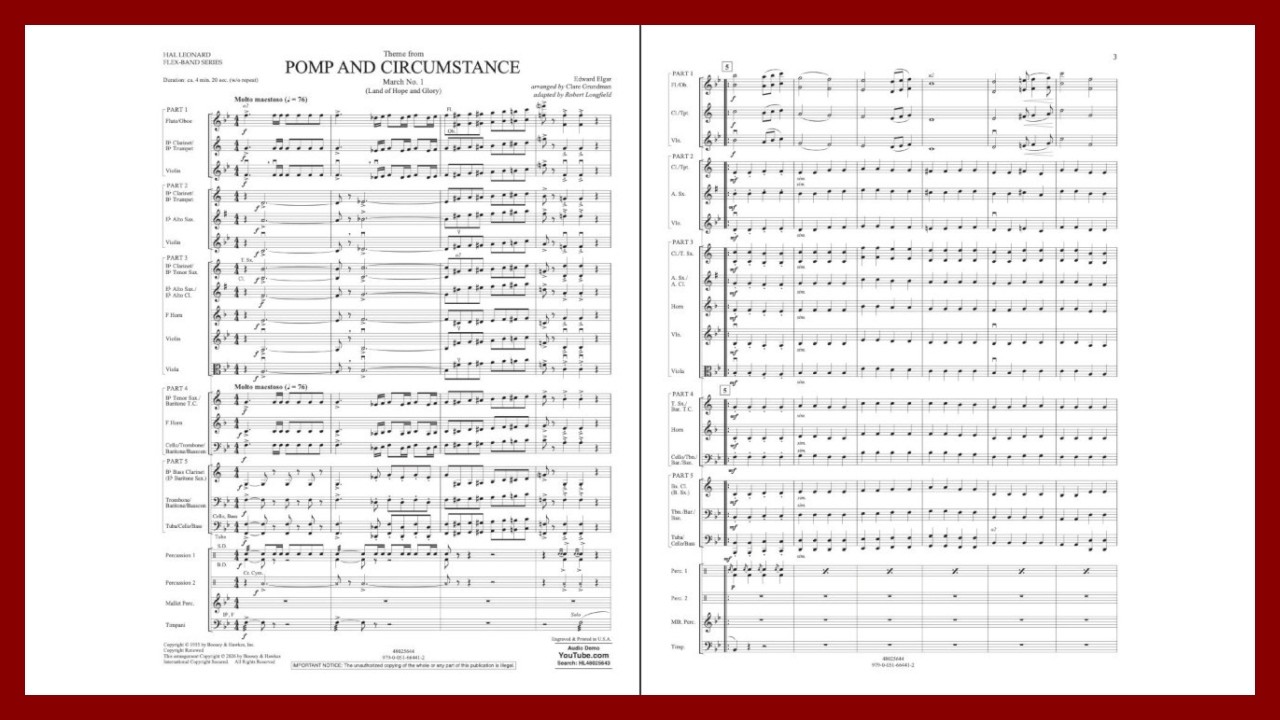 Theme from Pomp and Circumstance (March No. 1) by Edward Elgar | Adpt. Robert Longfield