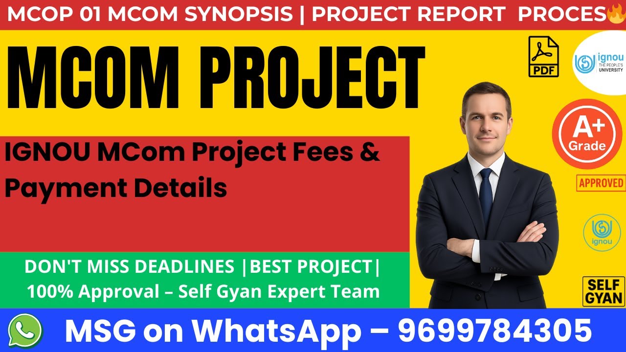 IGNOU MCom Project Fees & Payment Details BY SELF GYAN