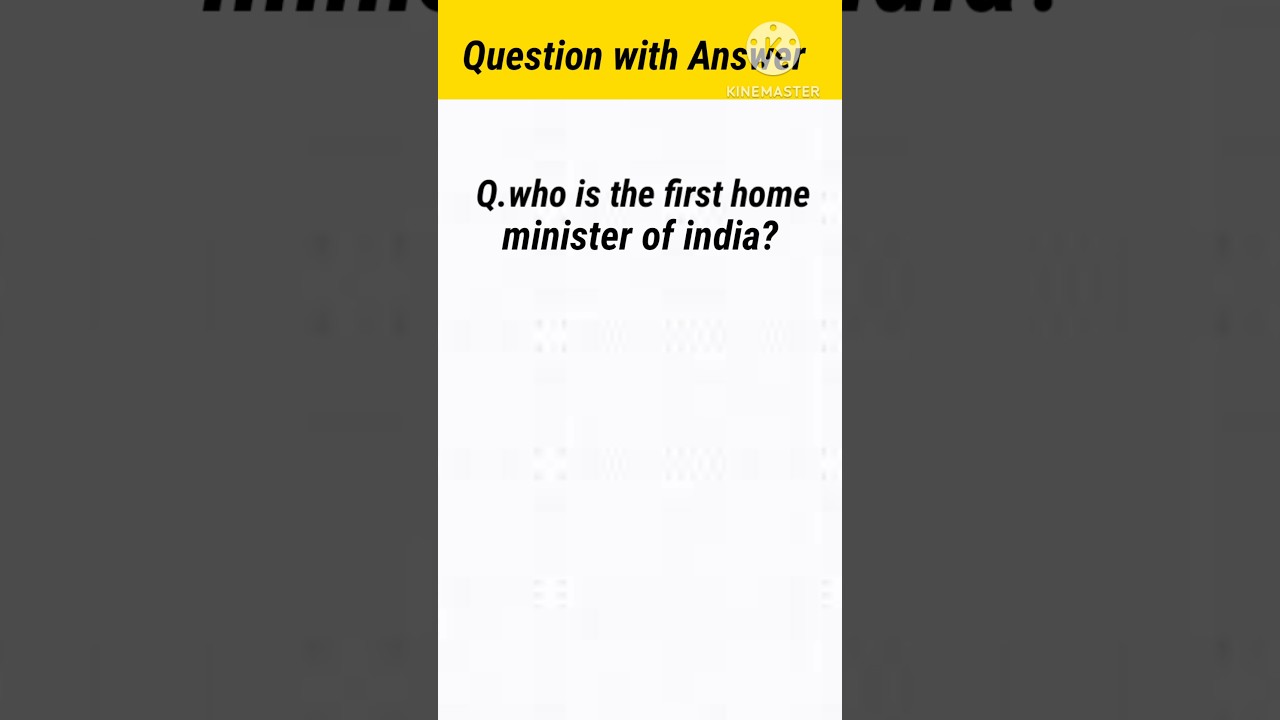 who is the first home minister of India?