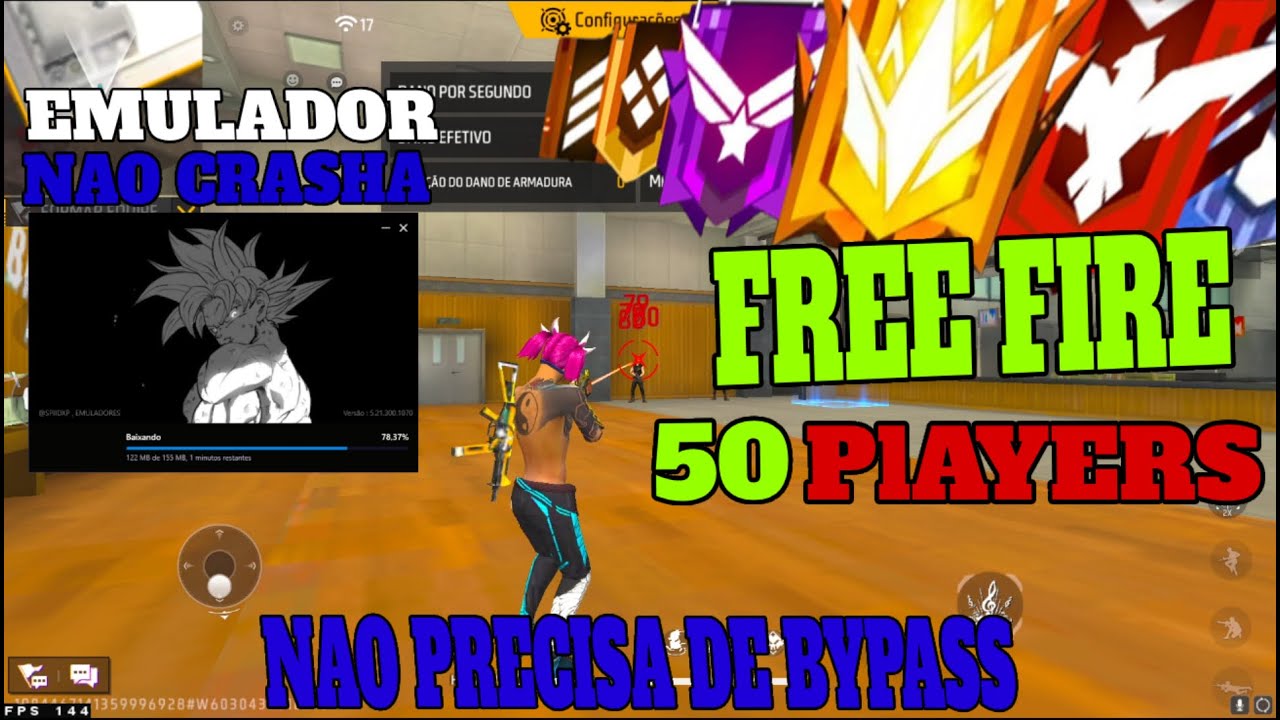 NOVO FREE FIRE CAINDO COM 50 PLAYERS NA RANK, NAO PRECISA DE BYPASS OU APP, MELHOR EMULADOR PC FRACO