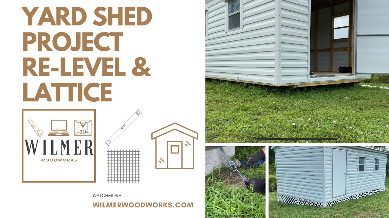 Re-Level & Lattice | Keep critters OUT and make your shed look GREAT! | Yard Storage Shed Project