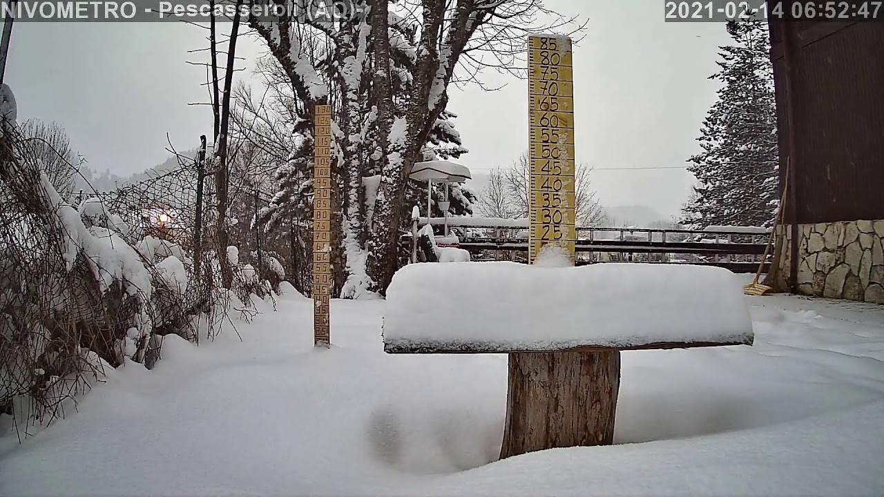 Timelapse webcam NIVOMETRO di Pescasseroli (AQ) 1170m  13/15 Febbraio 2021