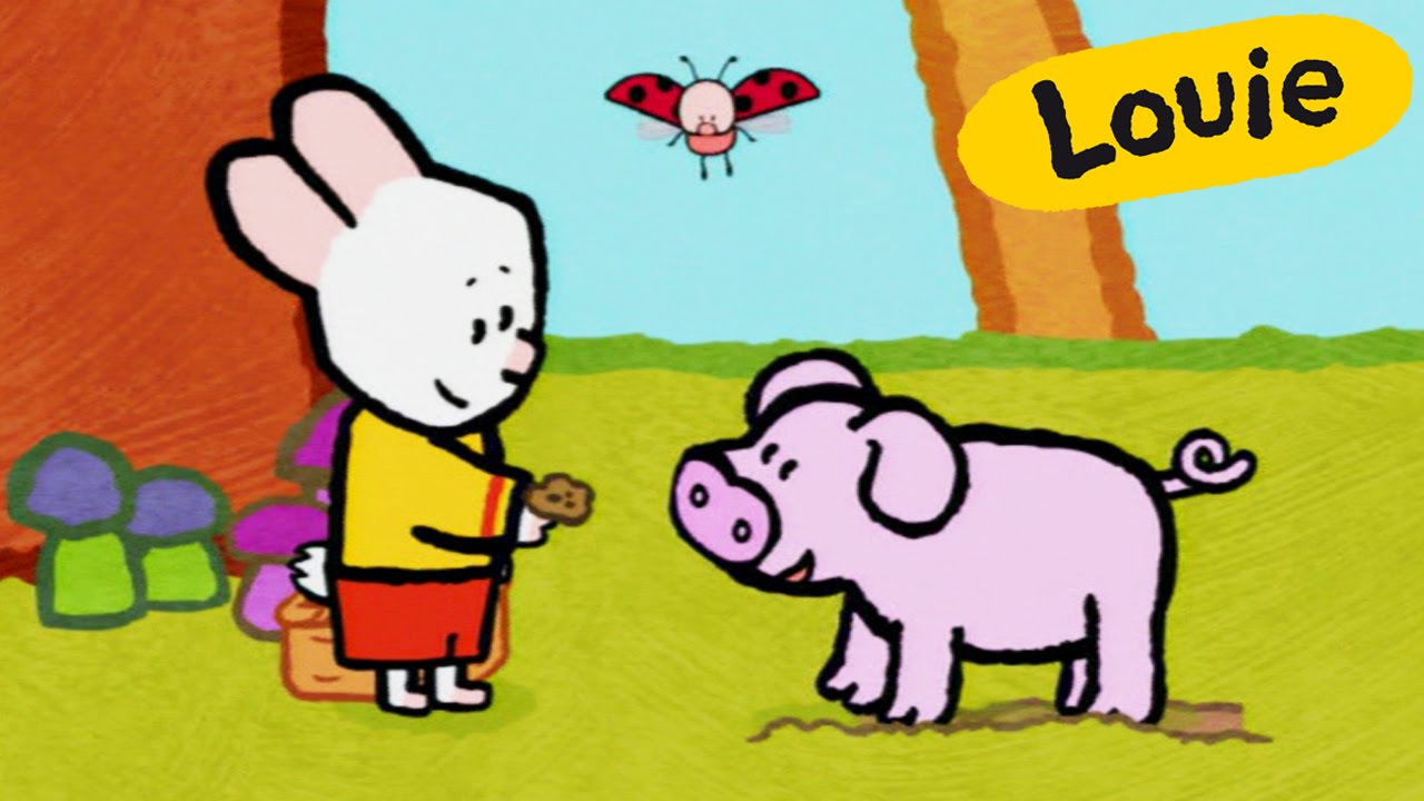 Louie, draw me a pig | Learn to draw cartoon for kids