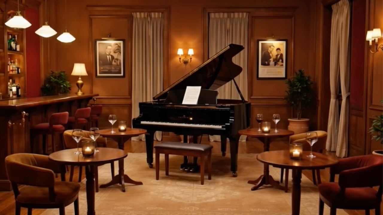 Elegant Piano Bar Night 🎹 Soft Jazz & Candlelight Ambience for Relaxing Evenings.