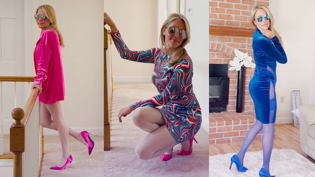 Velvet Dresses in Pink, Blue and Multi-Colors:  Fashion Review