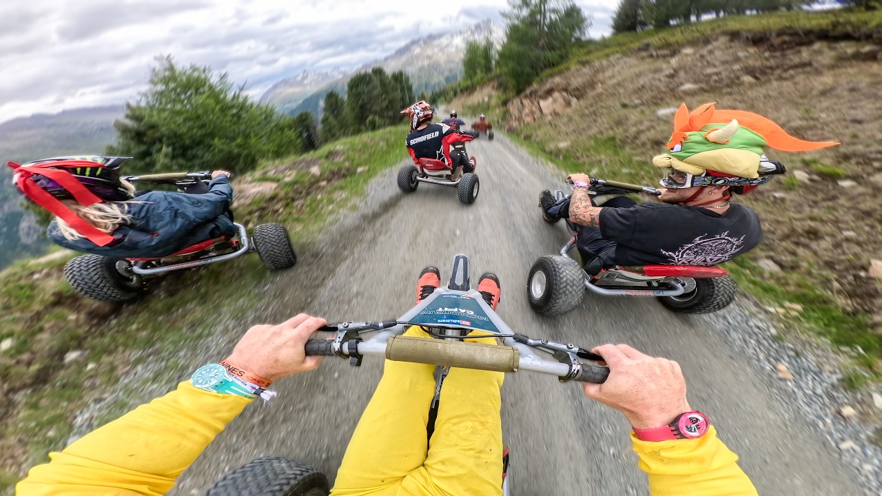 Настоящий Mario Kart мчится на полной скорости вниз по горе &mdash; настоящая бойня!