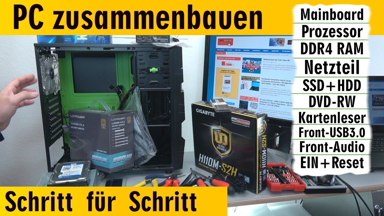 PC zusammenbauen - Schritt für Schritt - eigenen Rechner bauen - Anleitung - [4K]