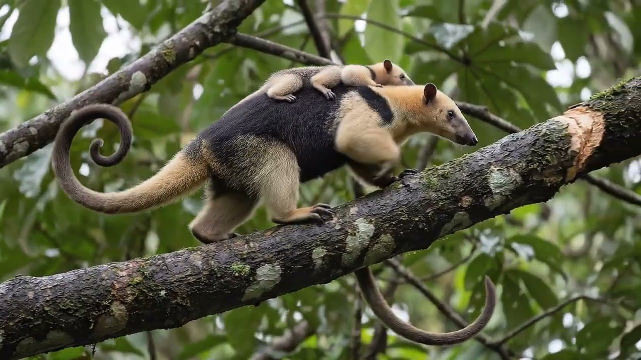 Relaxing Walk In The Amazon Rain: Mother Animals Protecting Their Babies 4K