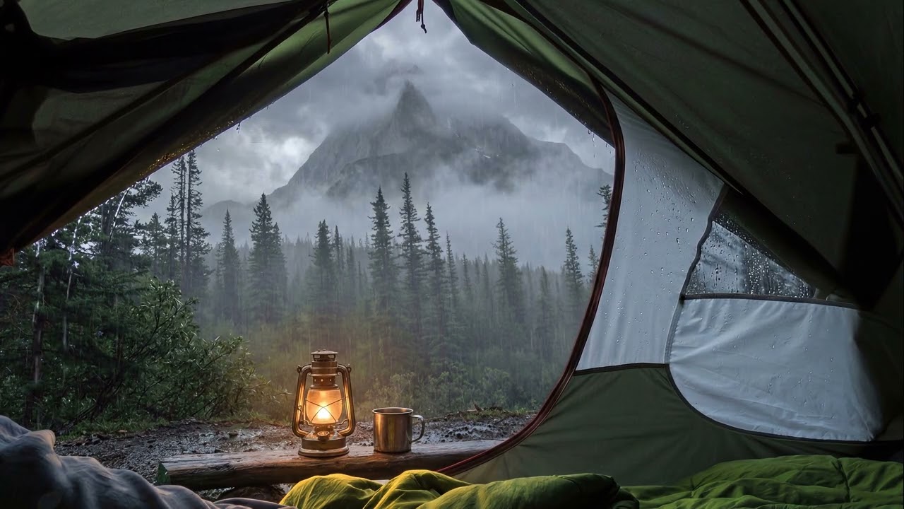 Rain on Tent in Mountain Forest | Cozy Camping Ambience for Deep Sleep (4K)
