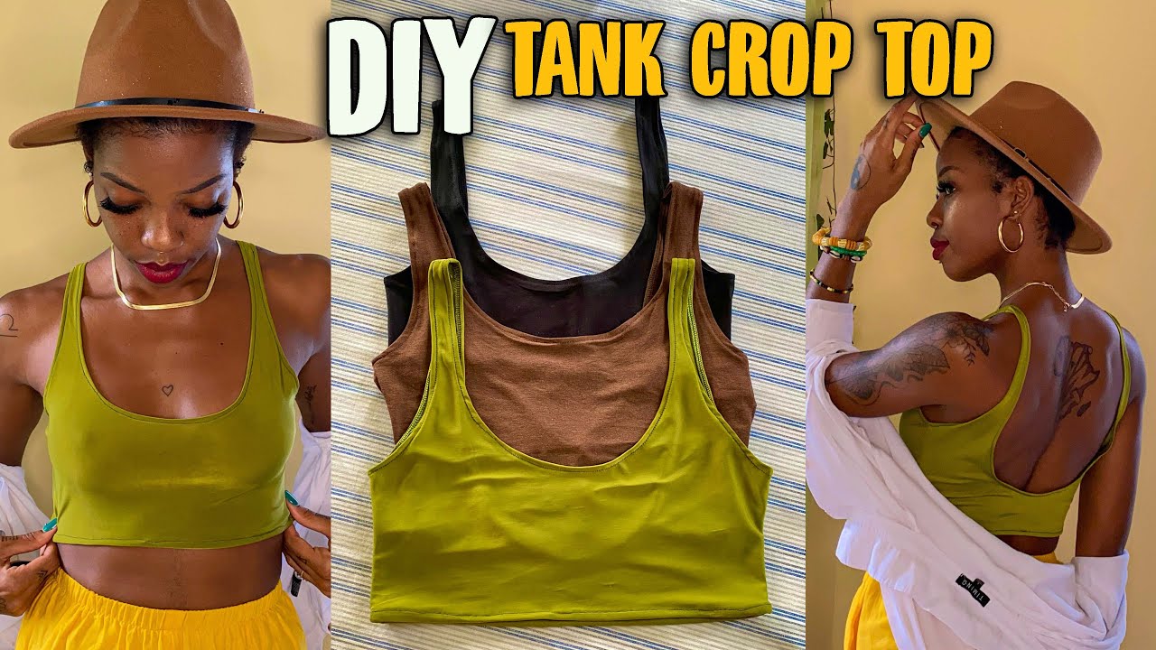 How To Sew a Tank Crop Top Using The Tank Dress Sewing Pattern | #DIYCropTop | @sewquaint