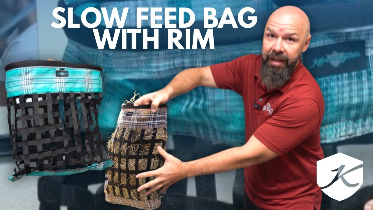 Slow Feed Hay Bags with Easy Load Rim | No-Spill Feeding for Horses!