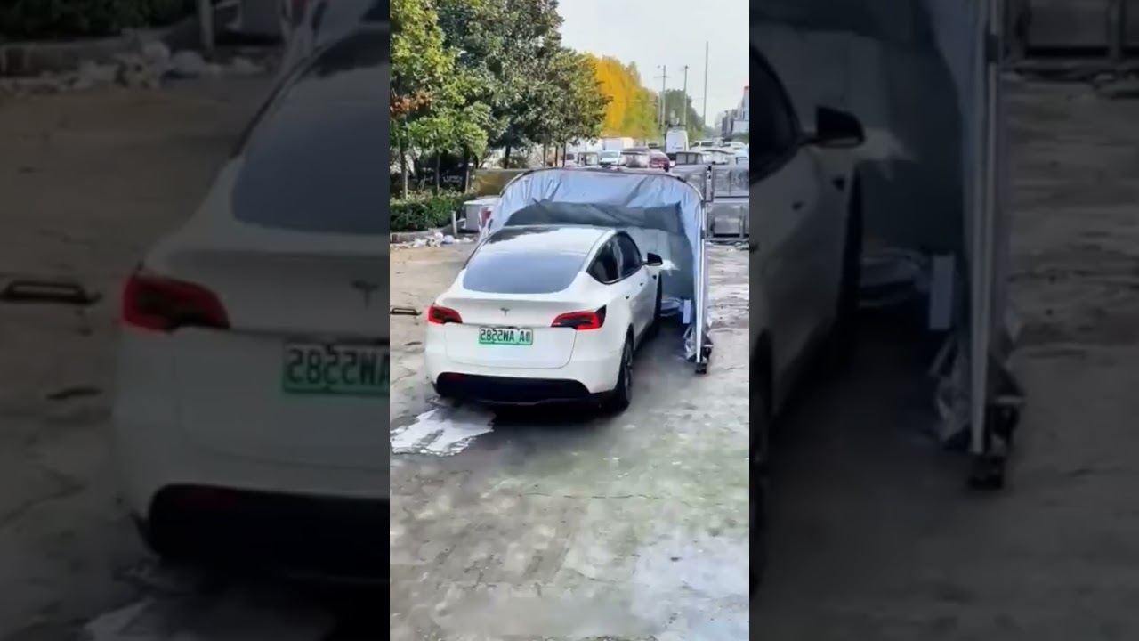 Genius Automatic Retractable Folding Car Garage Cover! 🚗🛡️