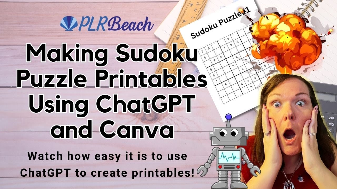 How to Make a Sudoku Puzzle Printables Using ChatGPT and Canva 2023 | Crafty Becky Tutorials