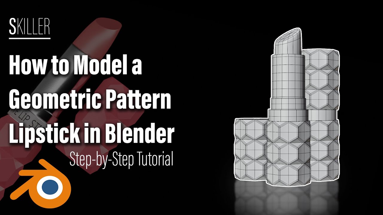 How to model  A Geometric Pattren lipstick in #blender3d  | Step by Step | 3d modeling For Beginners