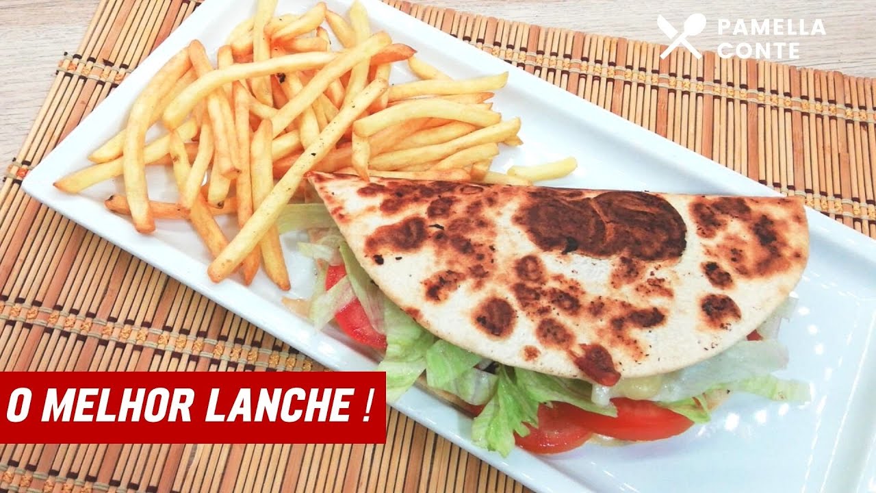 Lanche rápido e delicioso com rap10 / pão tipo tortilha / Hambúrguer de Rap10
