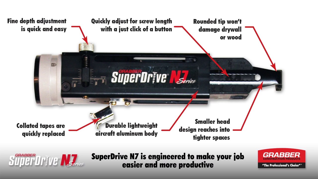 Grabber SuperDrive SDN7 Cordless Screw Gun Attachment