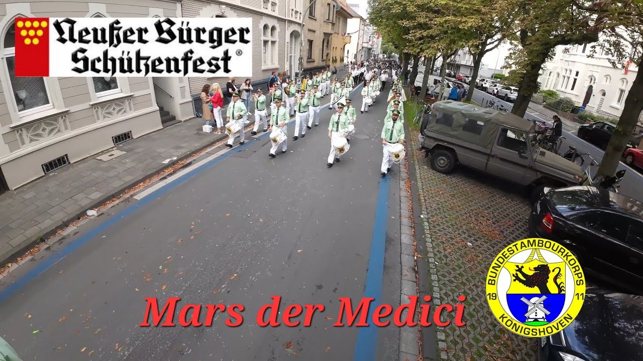 Bundestambourkorps Königshoven Mars der Medici Schützenfest Neuss 2023