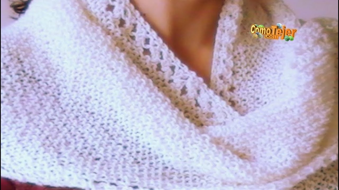 Cómo Tejer CHAL TRIANGULAR 1.  Knit a Triangle Shawl -2 agujas (160)
