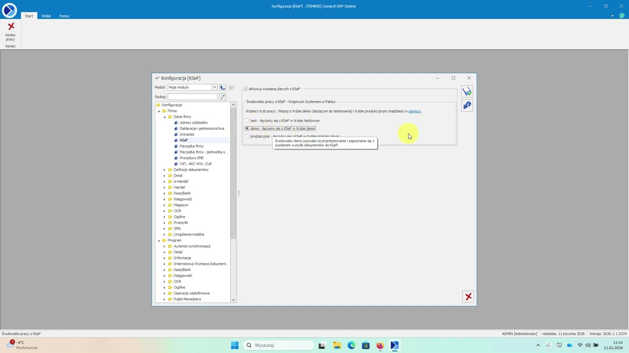 KROK 3 do KSEF - Jak skonfigurować swój program Comarch ERP Optima do współpracy z KSEF