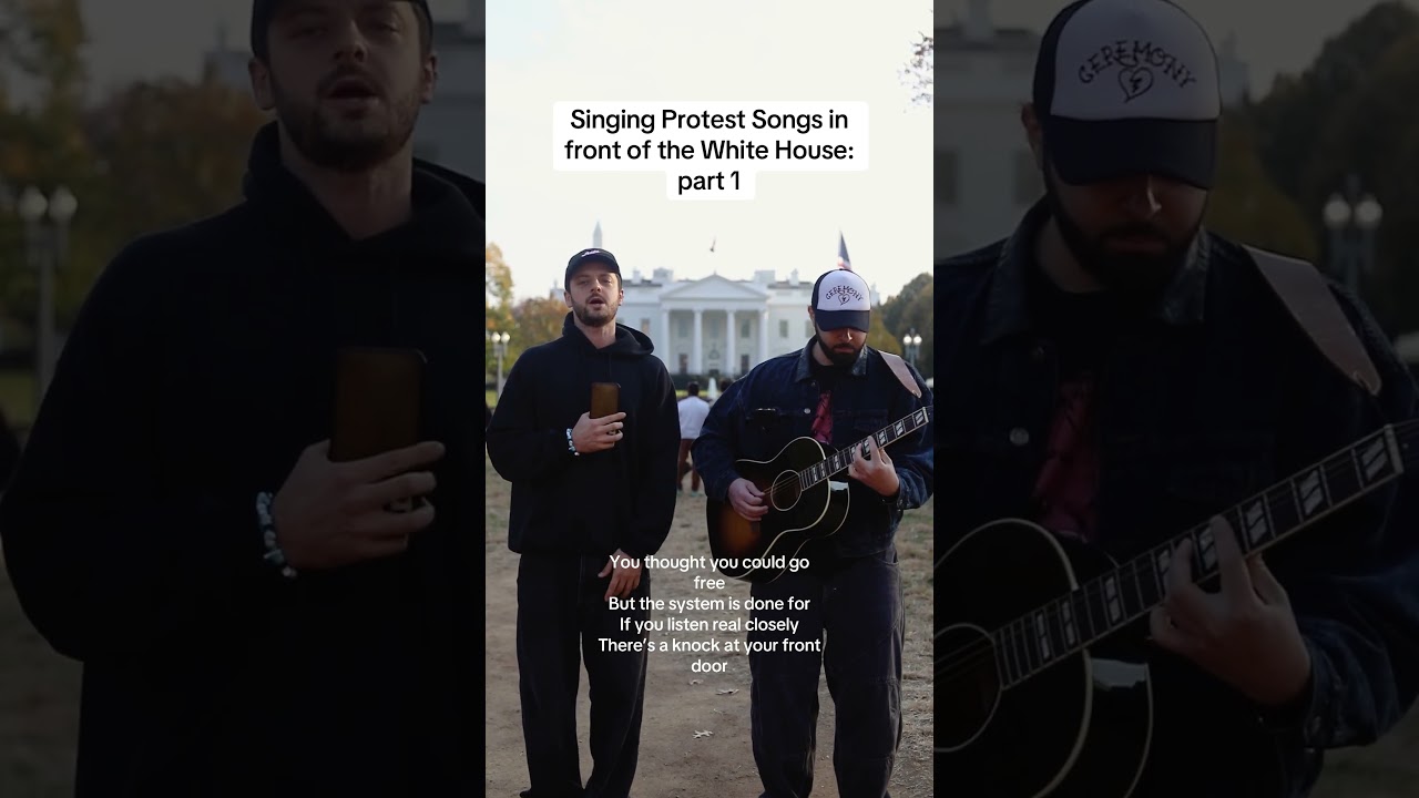Singing PROTEST SONGS in front of the White House part 1 Blood // Water #protest #politicalart #rock