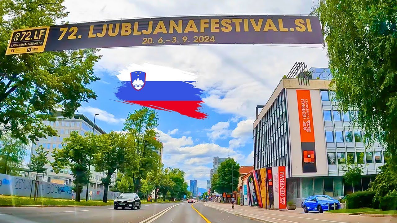 SLOVENIA LJUBLJANA CITY🇸🇮 DRIVING TOUUR 4K ALONG 🇸🇮 SLOVENIAN STREETS RELAXING MUSIC