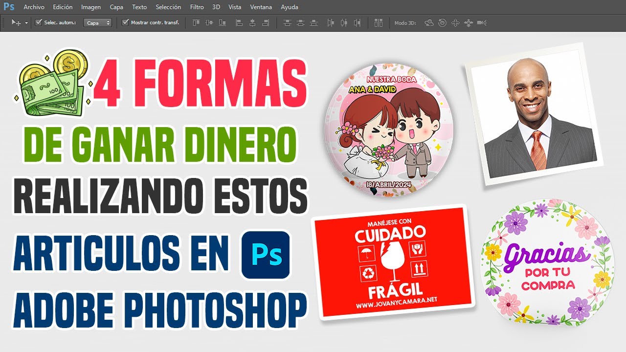 4 Formas de Gana Dinero Realizando estos Articulos en Photoshop.