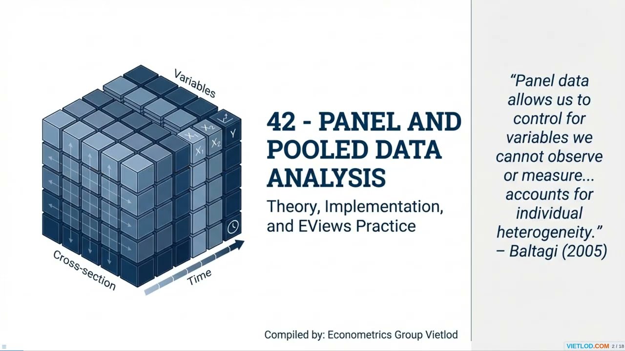 Panel and Pooled Data and Implementation in EViews #timeseries #paneldata #econometrics