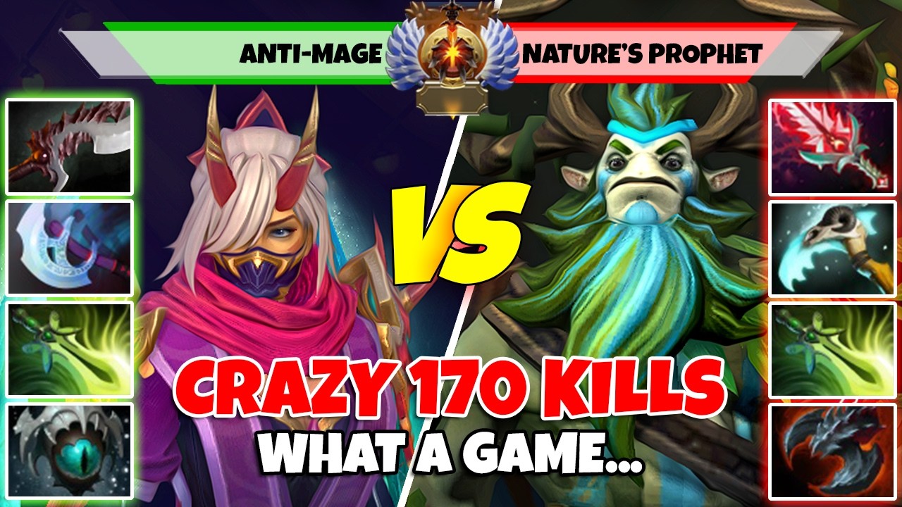 ANTI-MAGE (Керри) против NATURE'S PROPHET (Мид) &mdash; Эпическая битва игроков ранга Immortal в Dota 2...