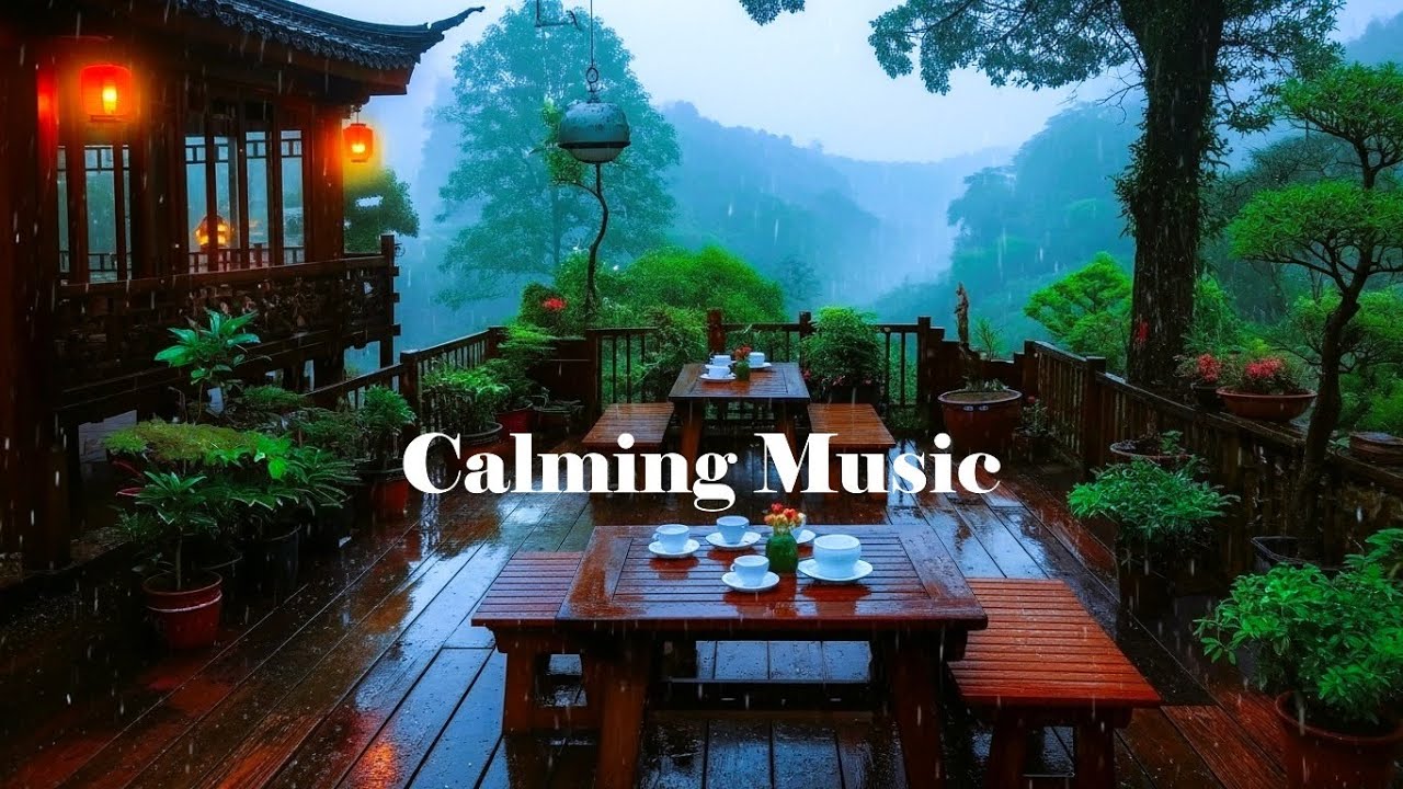 Peaceful Morning in the Mountains ☕ Rain Sounds & Calming Music for Sleep, Study & Meditation