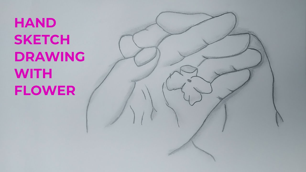 Hand  Sketch Drawing with flower | Drawing  Tutorial | Somo Arts