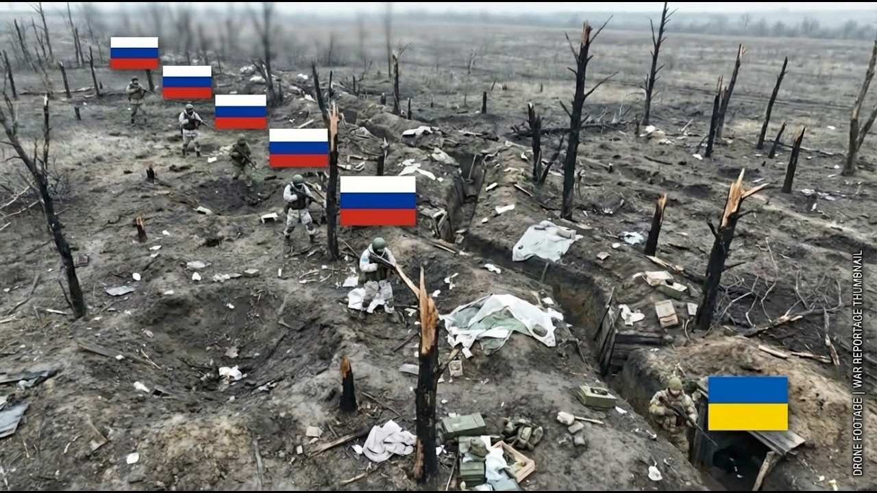 Одинокий украинский солдат храбро отразил российскую атаку в окопе.