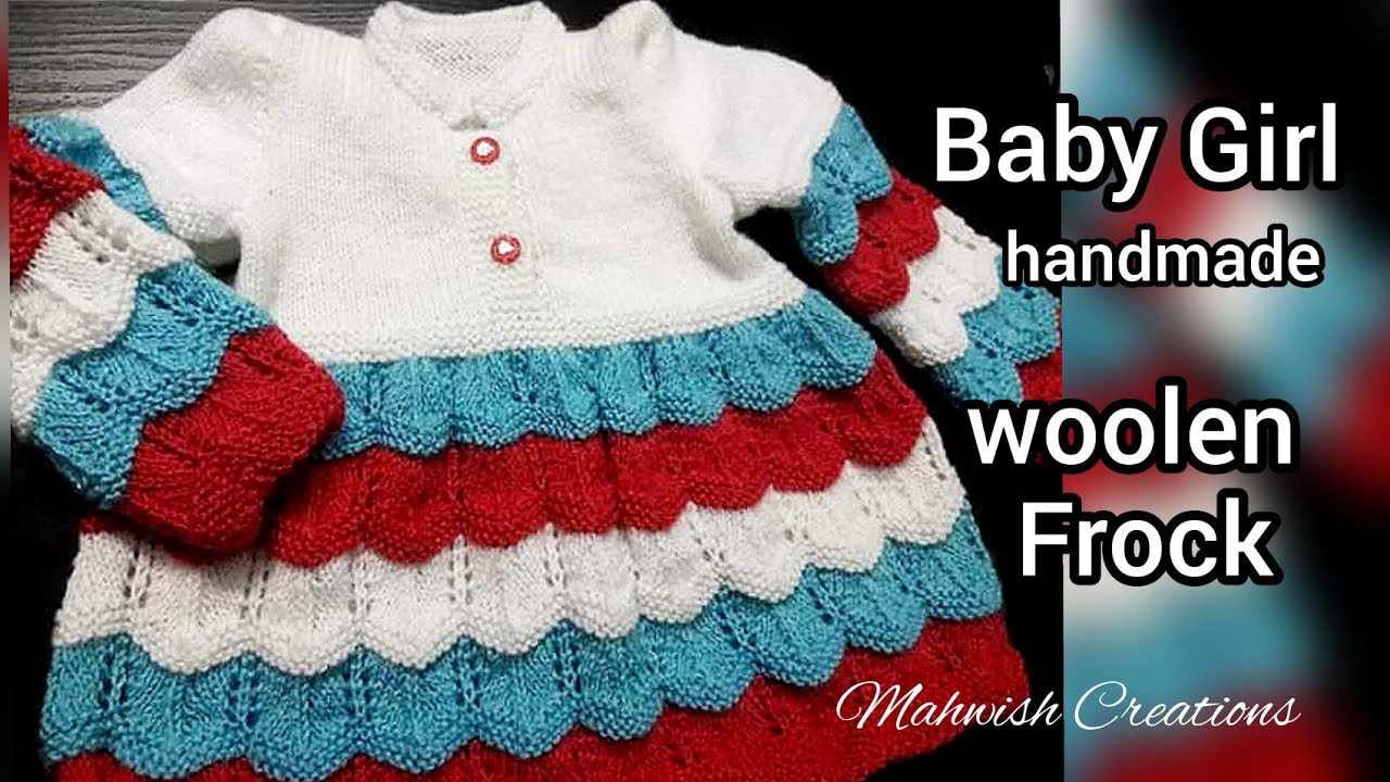 Knitting measurement beautiful frock design for 6 month to 1 year baby