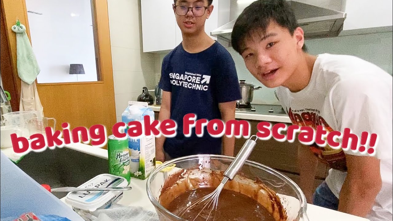 Making Chocolate Cake from scratch !!!! 🎂 ft. Brandon