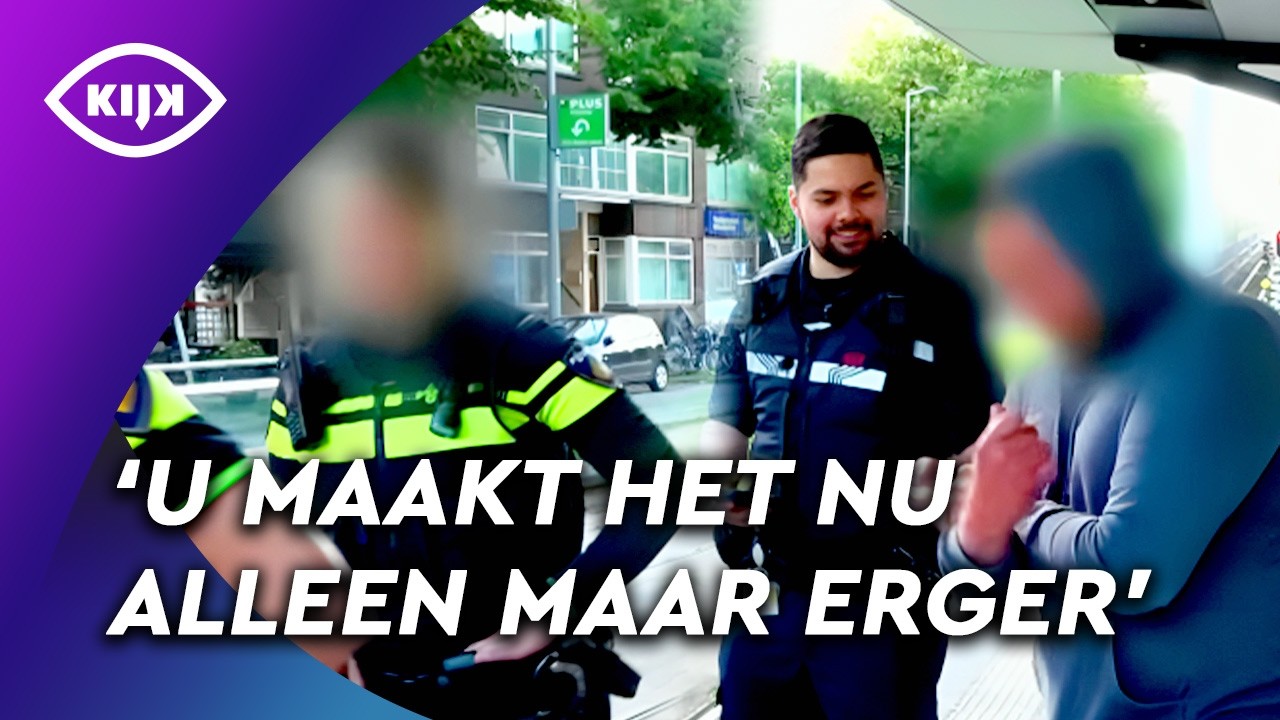 AGRESSIVITEIT tegen POLITIE door man die KOTST in tram | Overtreders | KIJK Misdaad
