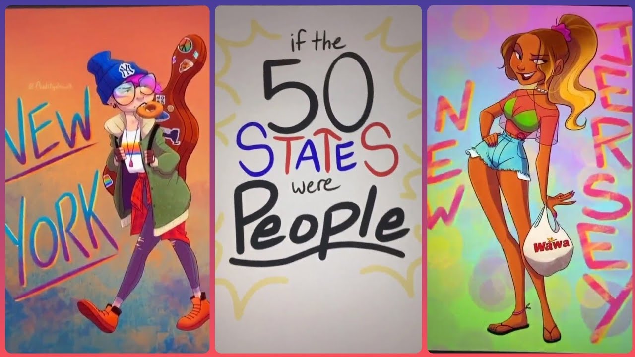 If the 50 States were People (20/50) - TikTok Compilation from @auditydraws