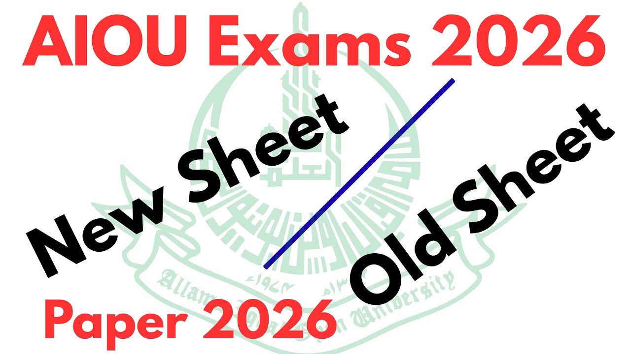 AIOU Exams 2026 | New Sheet Paper 2026 AIOU | Old Sheet 2026 Paper | AIOU University Official