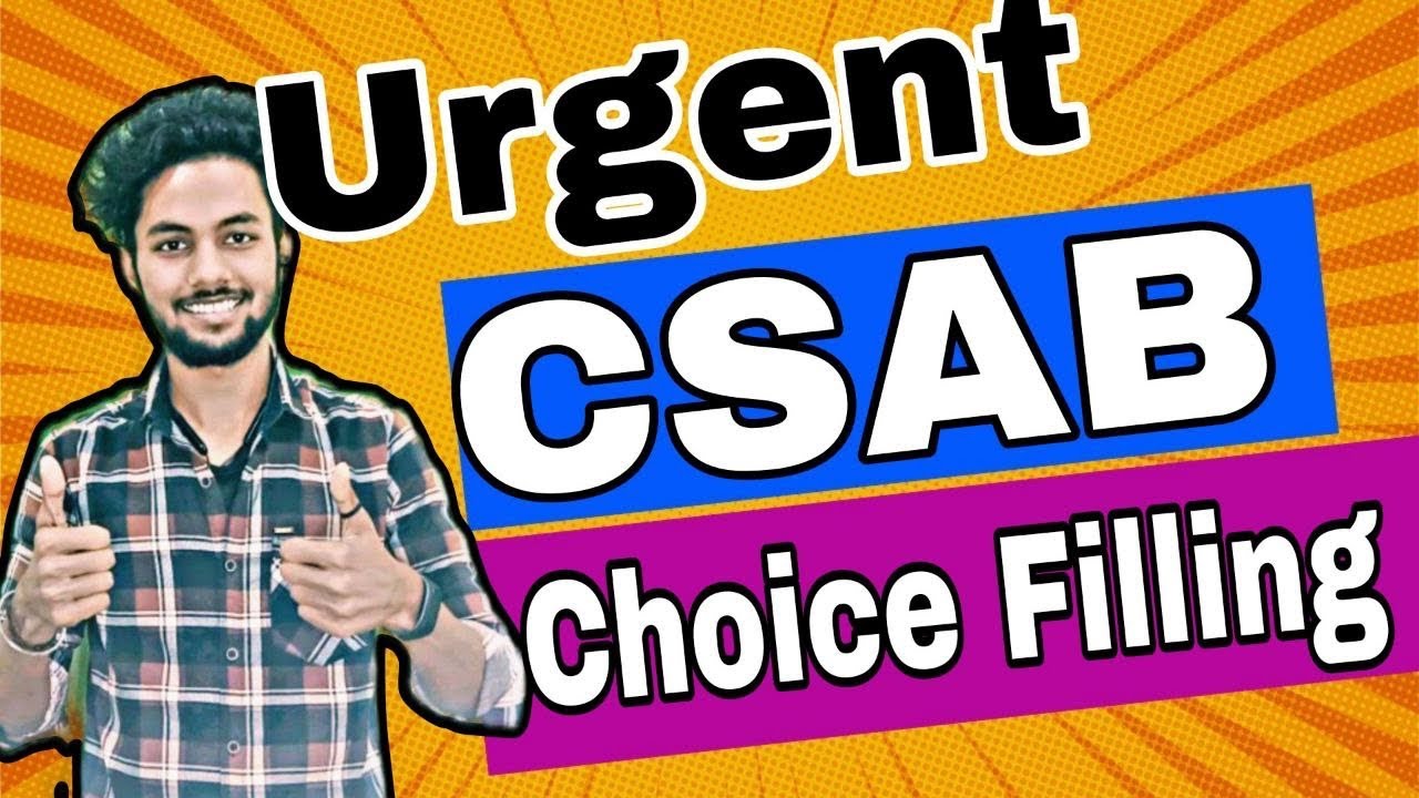 🛑🛑Urgent Choice Filling In Csab|How To Fill Choice filling In Csab Counselling |Csab Counselling